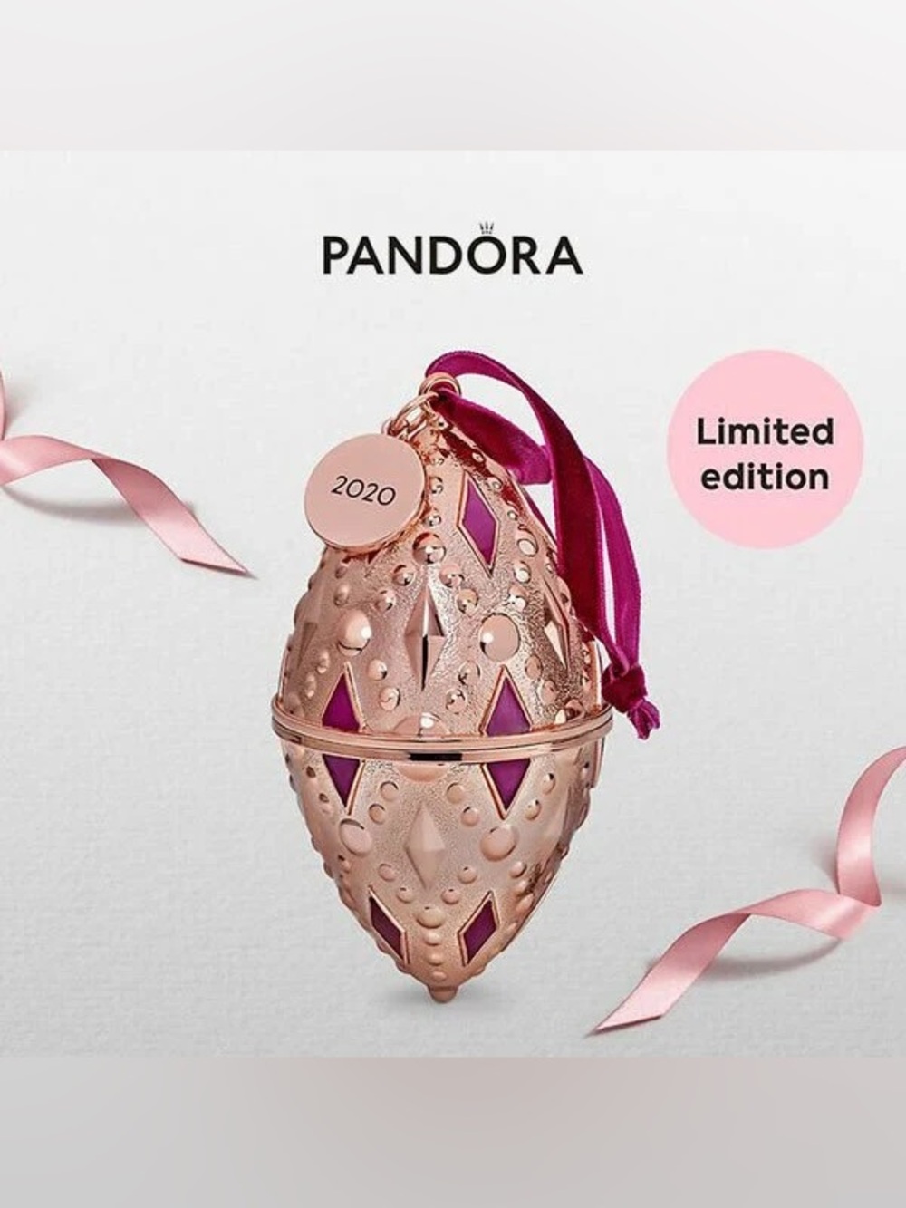Pandora Limited Edition Rose Gold Egg Ornament
